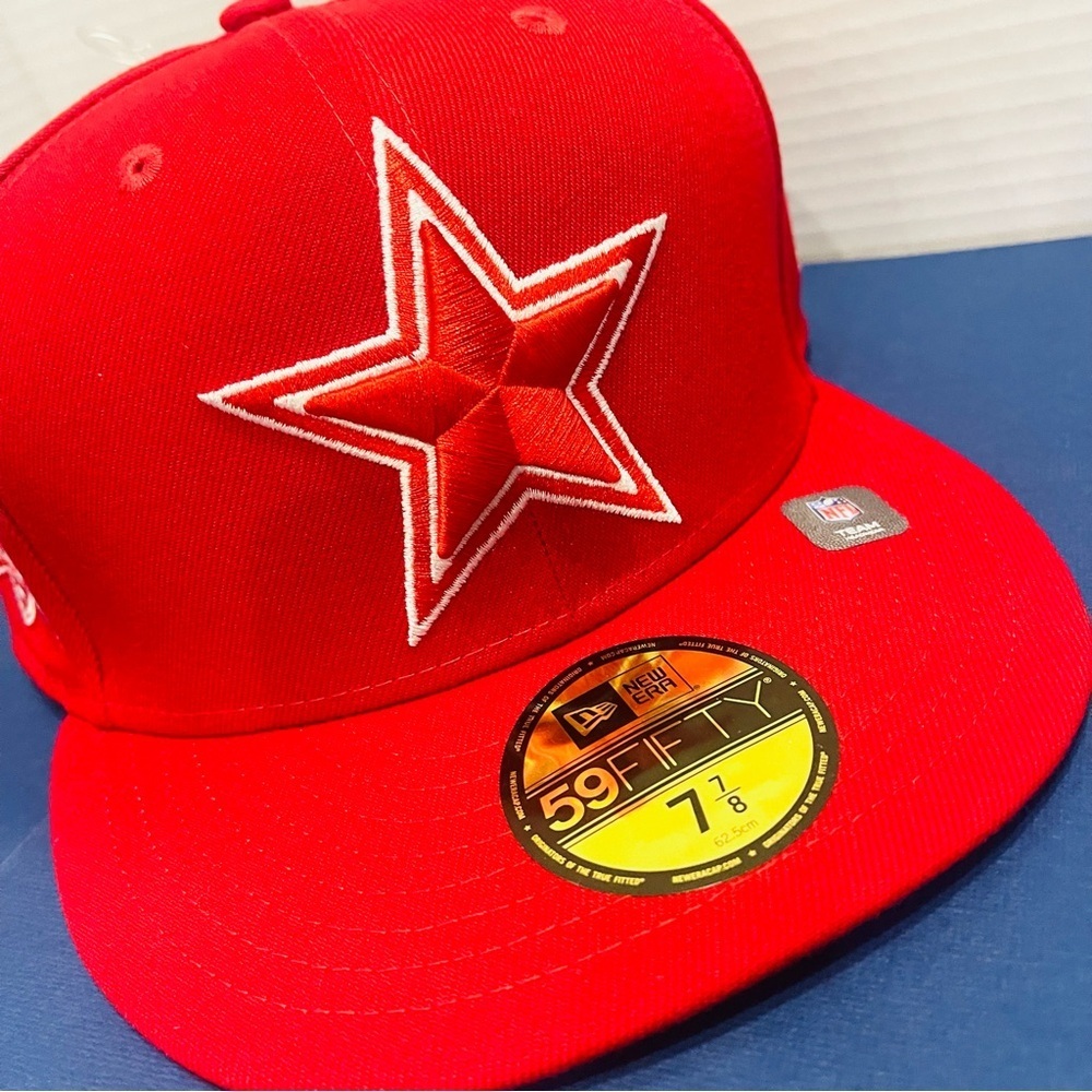 DALLAS COWBOYS 2024 NFL NEW ERA 59FIFTY SUPERBOWL XXVII FITTED HAT CAP RED 7 7/8